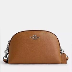 Coach Handbag Crossbody Authentic with Card Brown Leather Long Strap NWOT